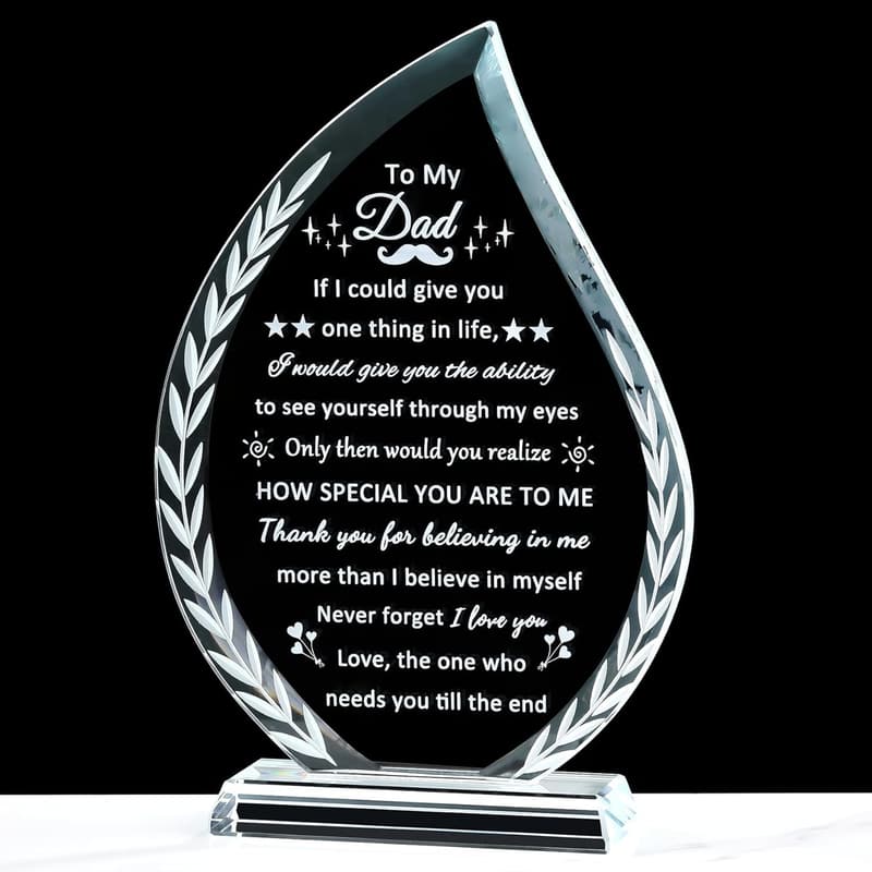 Birthday or Father's Day Crystal Plaque for Dad from Kids