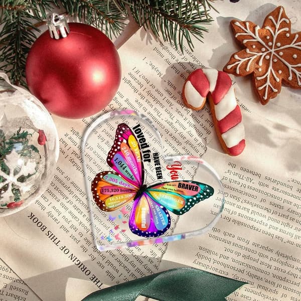 20th Birthday Butterfly Acrylic Heart Keepsake for Women