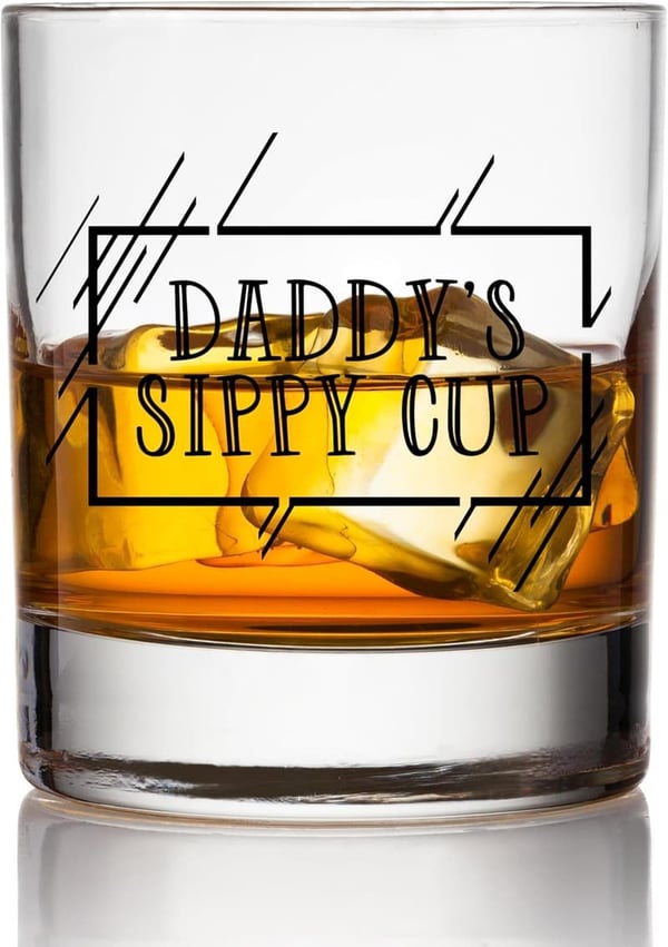 Funny Dad Sippy Cup Glass Set - Perfect Gift for Father's Day
