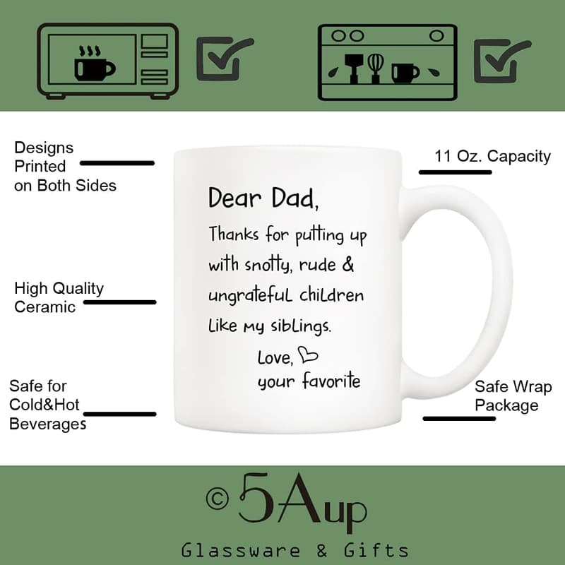 Father's Day Gift Mug for Dad - Funny Coffee Cup, 11 オズ