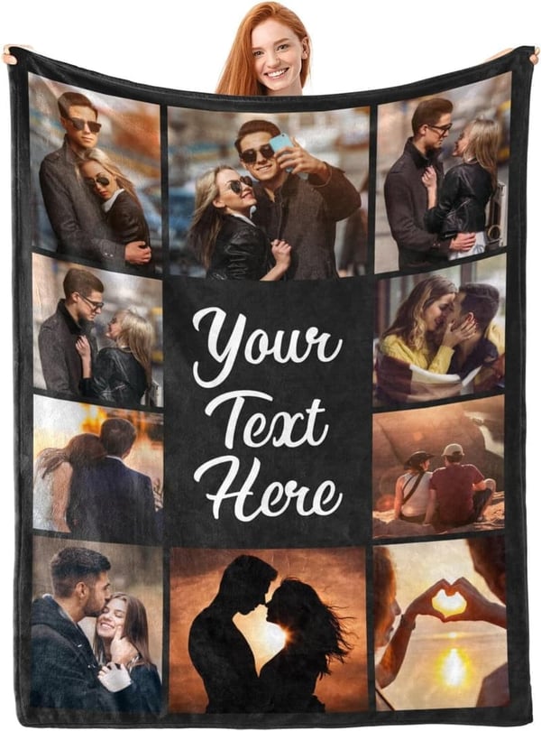 Personalized Photo Blanket for Couples and Family