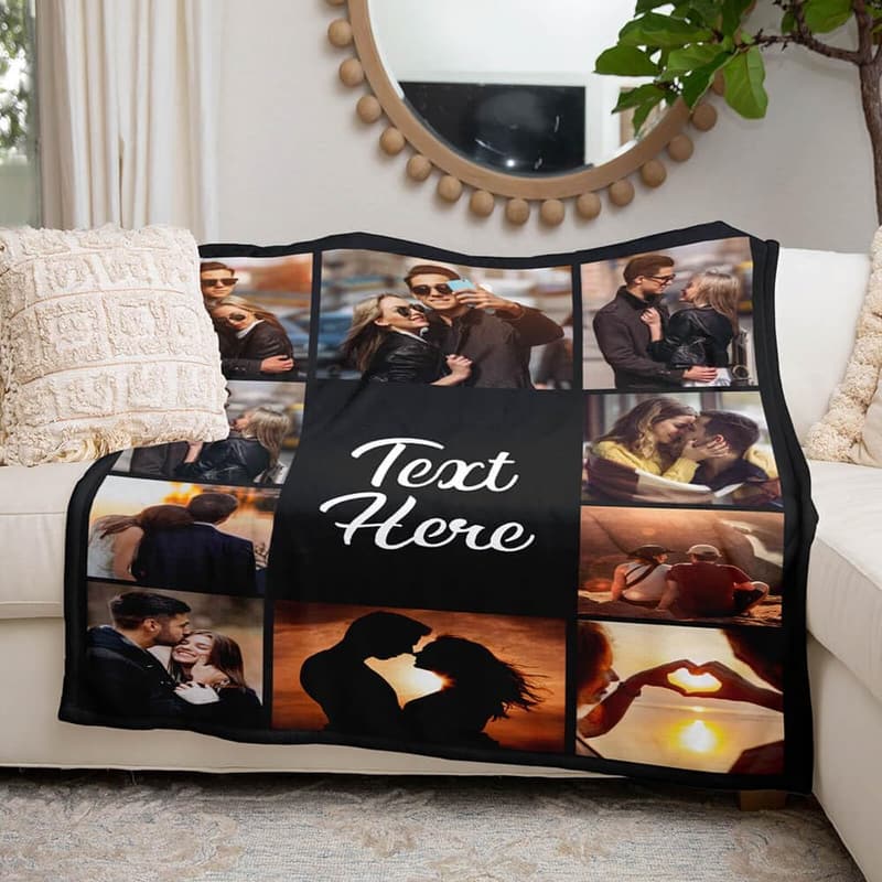 Personalized Photo Blanket for Couples and Family