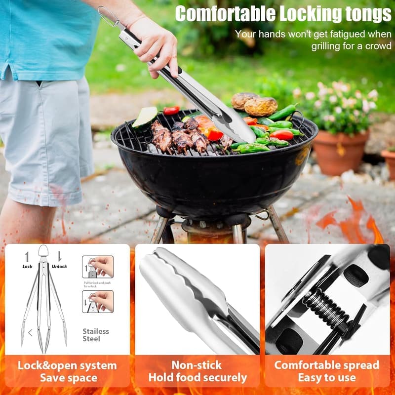 Father's Day BBQ Grill Accessories Set - 31-Piece Stainless Steel Kit