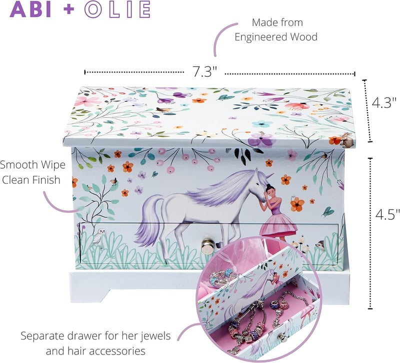 Unicorn Music Jewelry Box for Girls