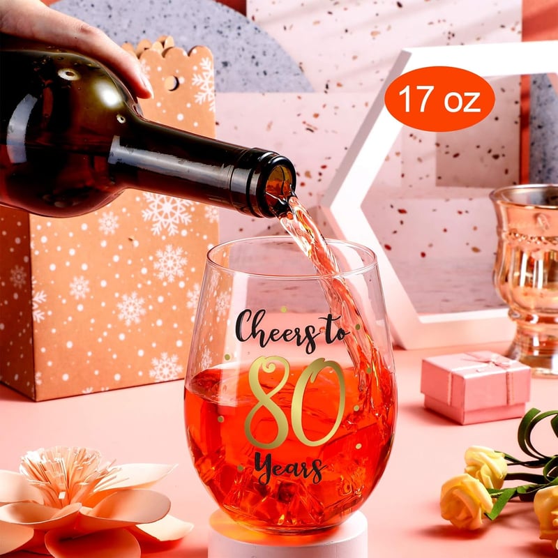 Birthday Stemless Wine Glass, 17 oz, 