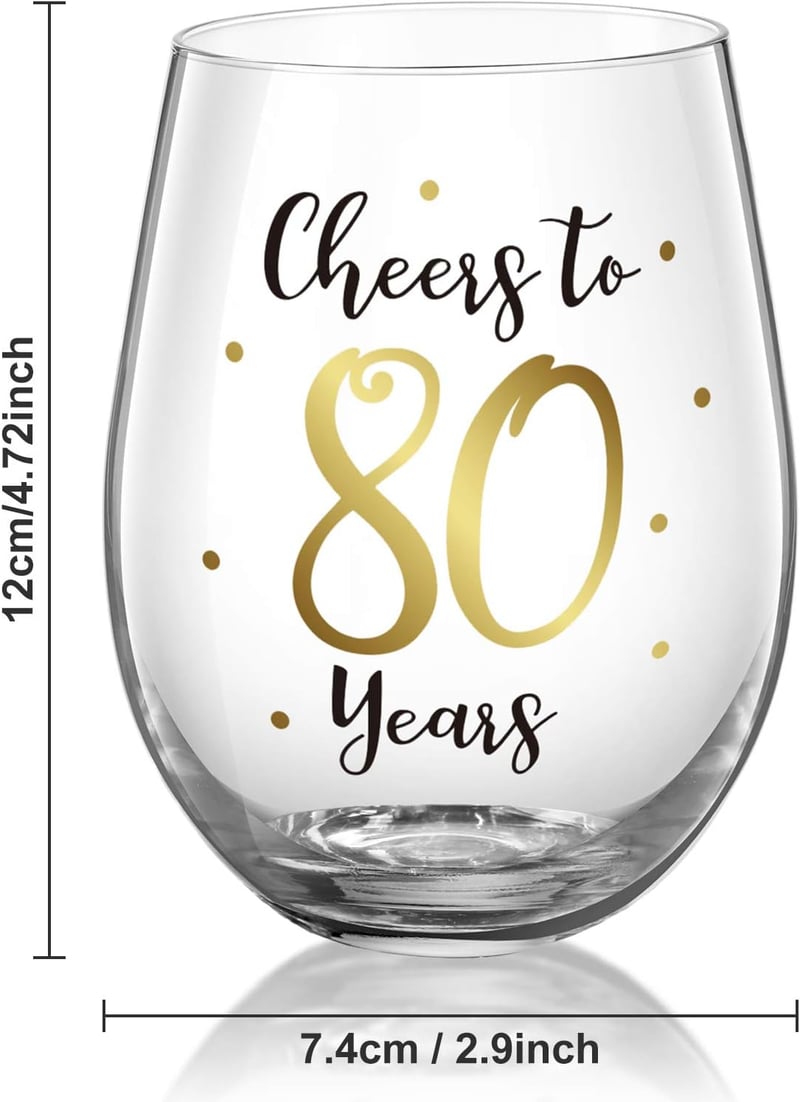 Birthday Stemless Wine Glass, 17 oz, 
