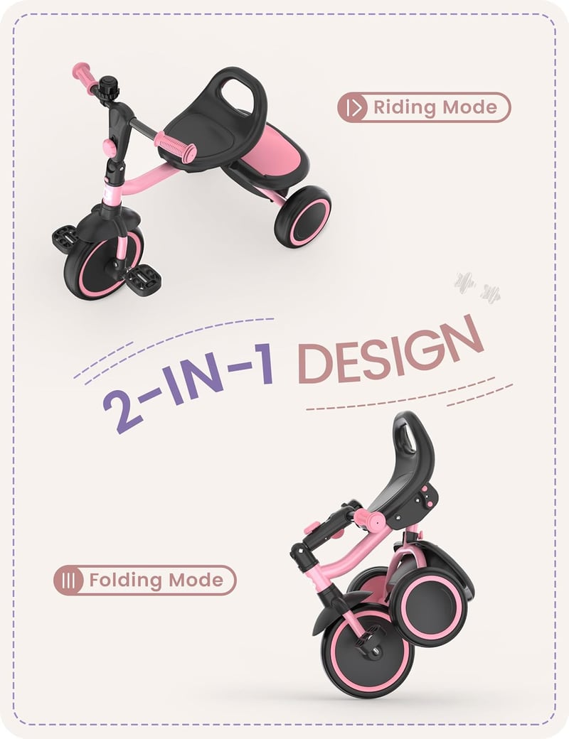 Toddler Tricycle with Bell for Ages 18 Months to 5 Years