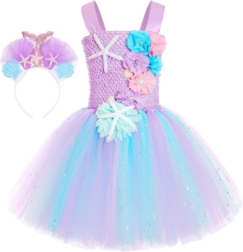LED Light-Up Mermaid Tutu Dress for Girls, 3-8 Years