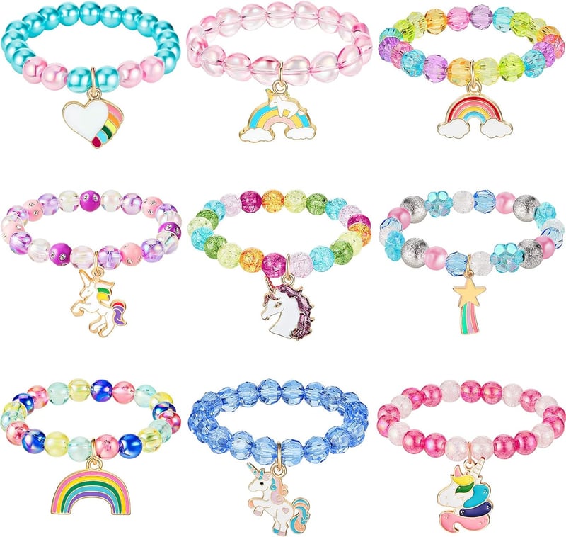 Unicorn Bracelets for Girls - Colorful Beaded Friendship Gifts