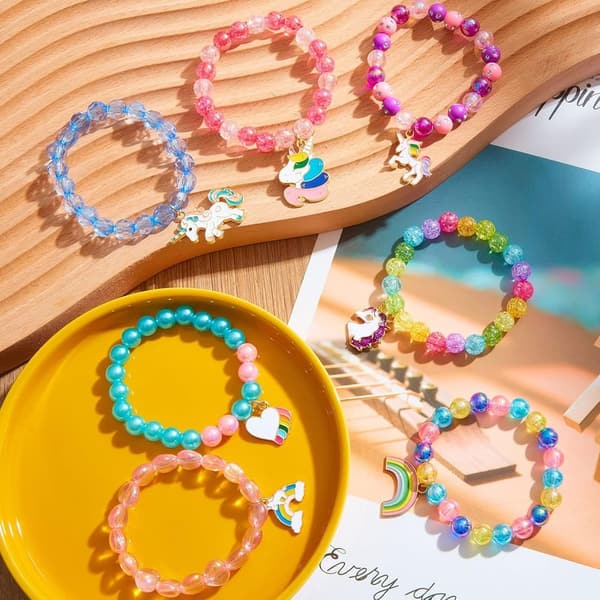 Unicorn Bracelets for Girls - Colorful Beaded Friendship Gifts