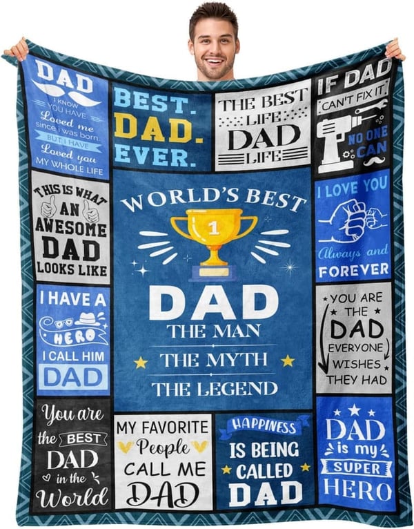 Dad Birthday Gift - Best Daddy Ever Blanket 50