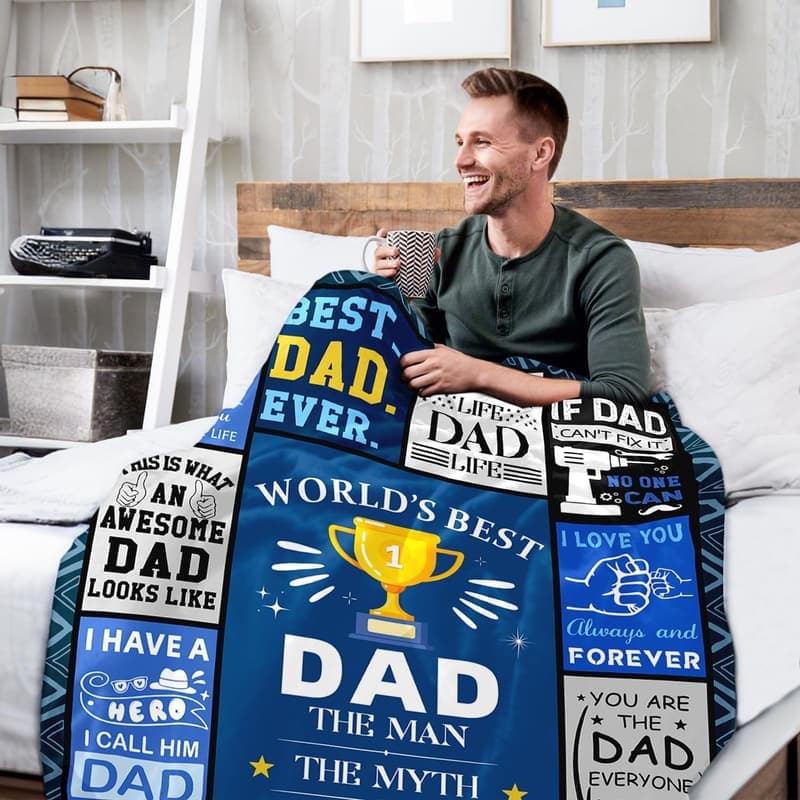 Dad Birthday Gift - Best Daddy Ever Blanket 50