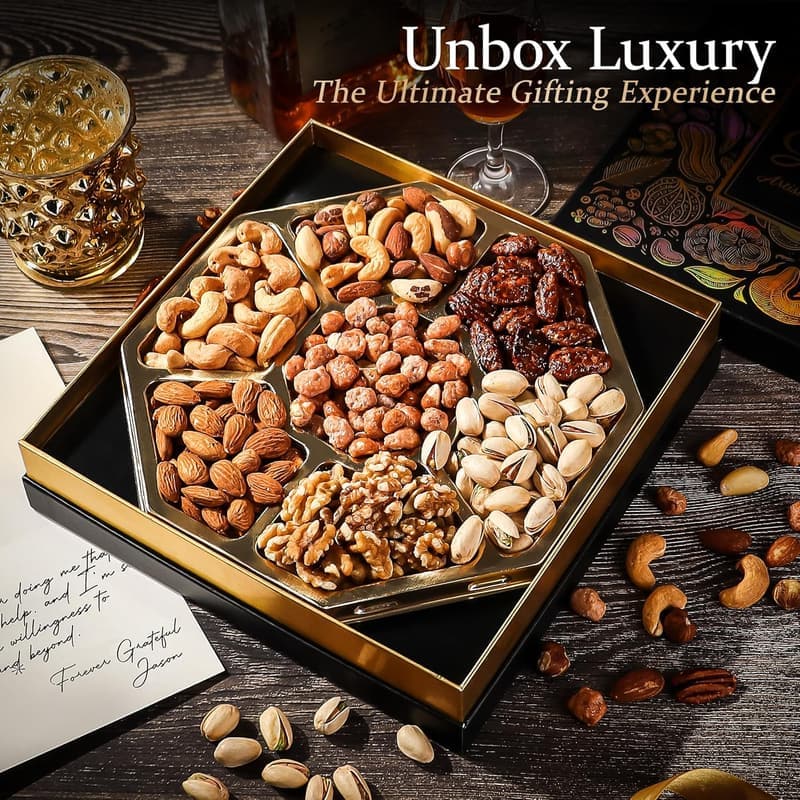 Gourmet Nut Gift Basket - Assorted Premium Nut Mix