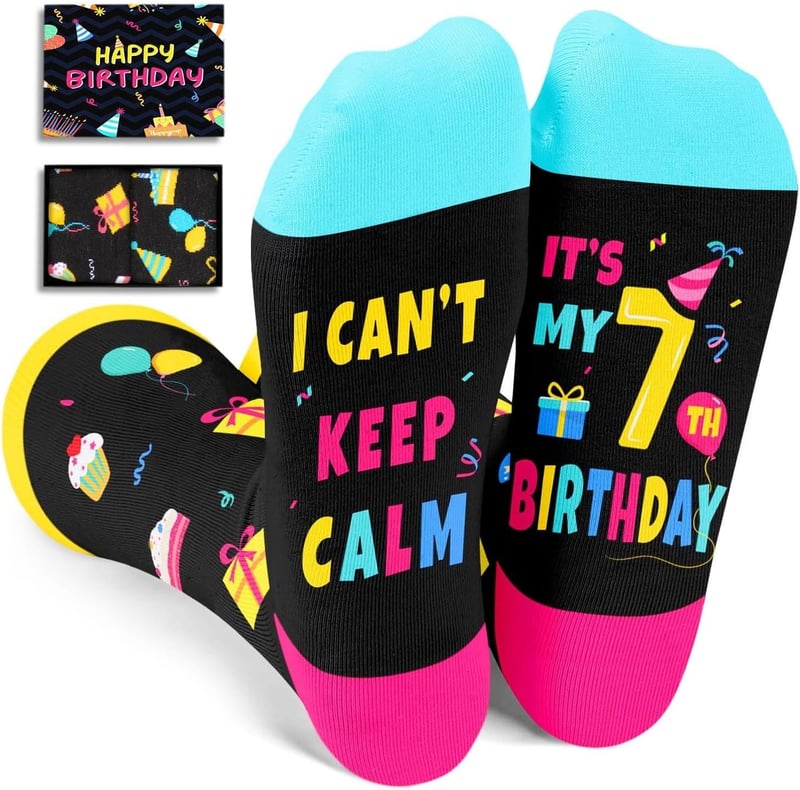 Tween Birthday Gift Socks for Kids Ages 5-12 - Gift Box Included