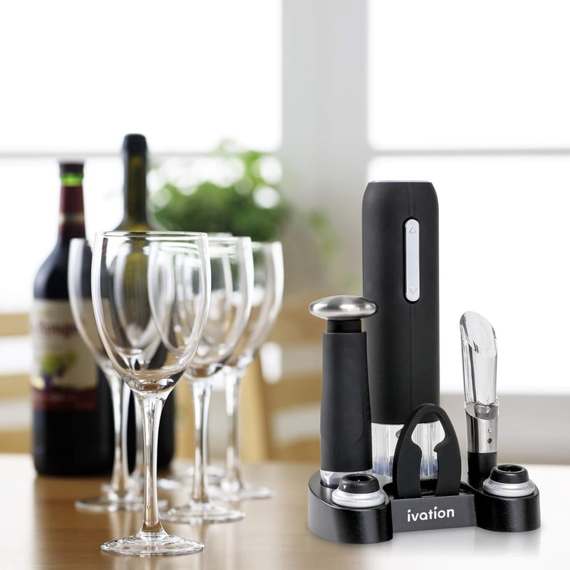 Wine Gift Set with Electric Opener, Aerator & Preserver