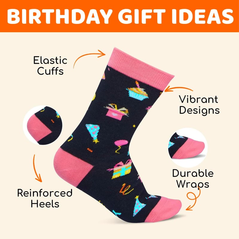 Birthday Socks for Girls Aged 6-12 - Fun Gift Idea