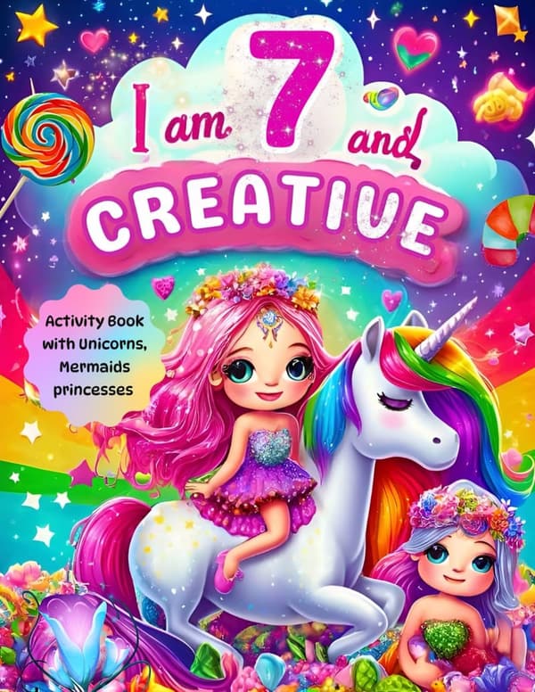 7th Birthday Activity Book for Girls: Unicorns & Mermaids