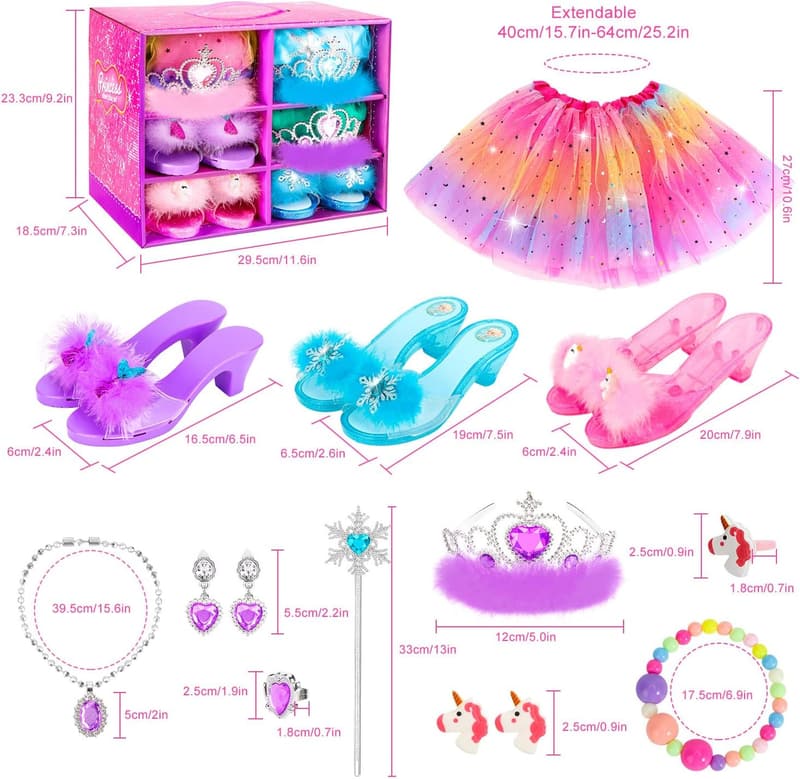 Girls' Dress Up Shoes Set - Unicorn, Mermaid & Ice Princess Themes