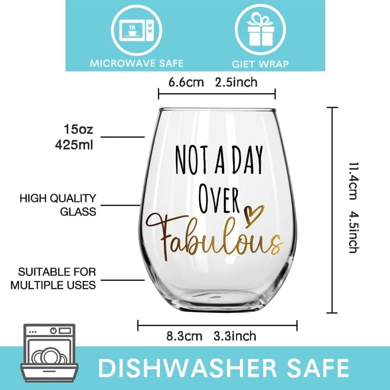 Funny Birthday Wine Glass Gift for Women