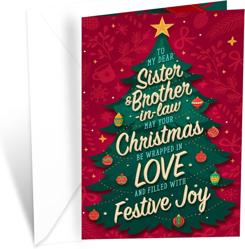 Christmas Card for Sister and Brother-in-Law - Eco-Friendly, 5x7.75 in