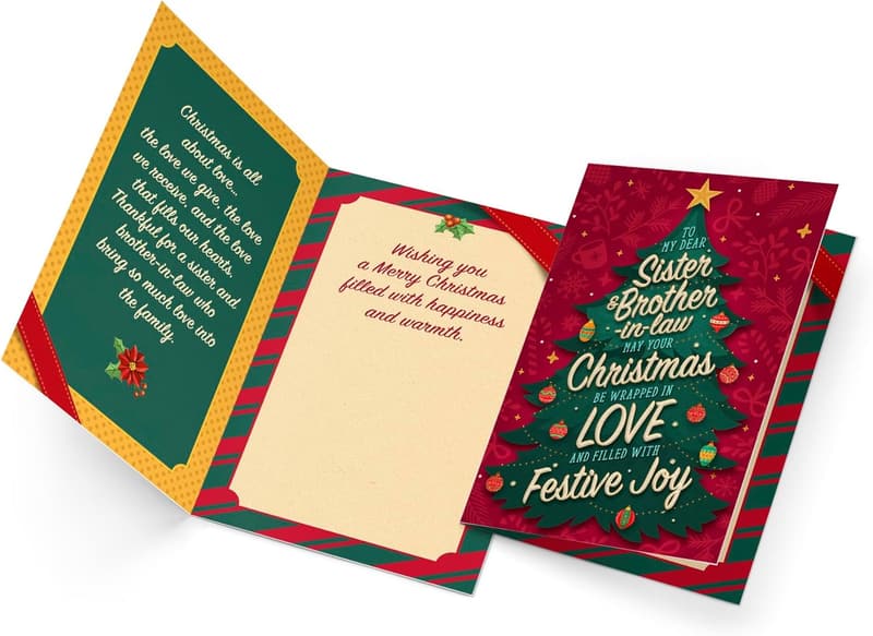 Christmas Card for Sister and Brother-in-Law - Eco-Friendly, 5x7.75 in