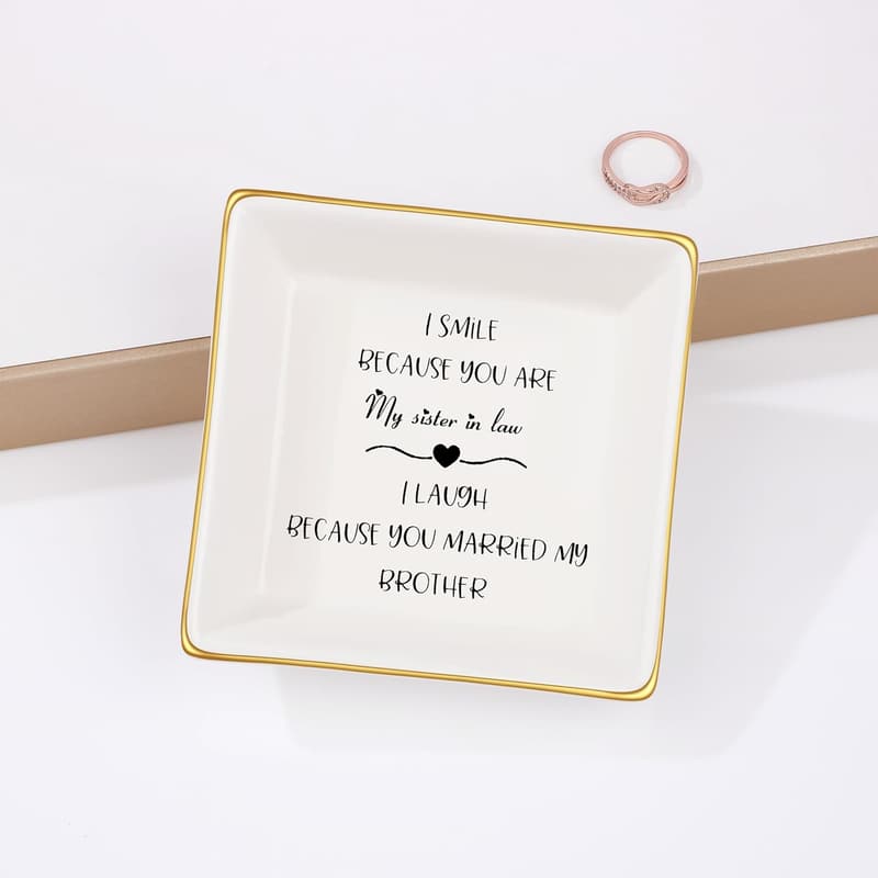 Sister-in-Law Birthday Gift: Ceramic Ring Dish Jewelry