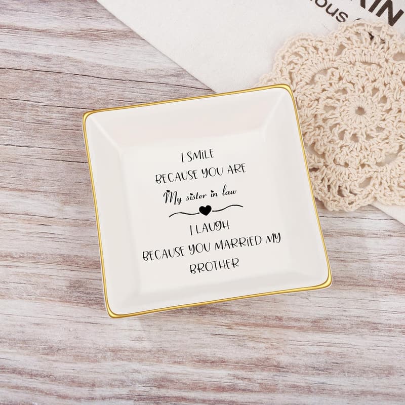 Sister-in-Law Birthday Gift: Ceramic Ring Dish Jewelry