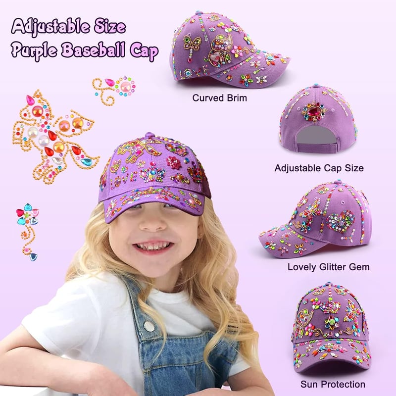 DIY Baseball Cap Kit for Girls 6-12 - Birthday & School Gift
