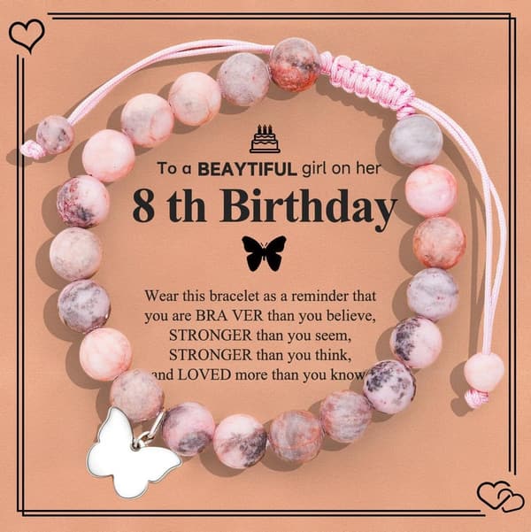 Butterfly Bracelets for Girls Age 6-12 with Message Card