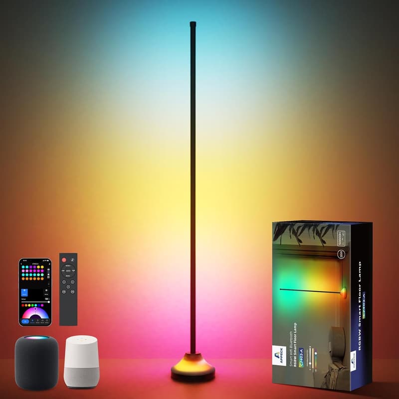Smart RGB LED Floor & Corner Lamp with Music Sync, 16M Colors