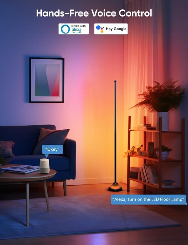 Smart RGB LED Floor & Corner Lamp with Music Sync, 16M Colors
