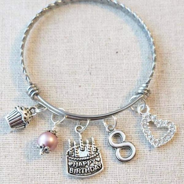 8th Birthday Charm Bracelet for Girls