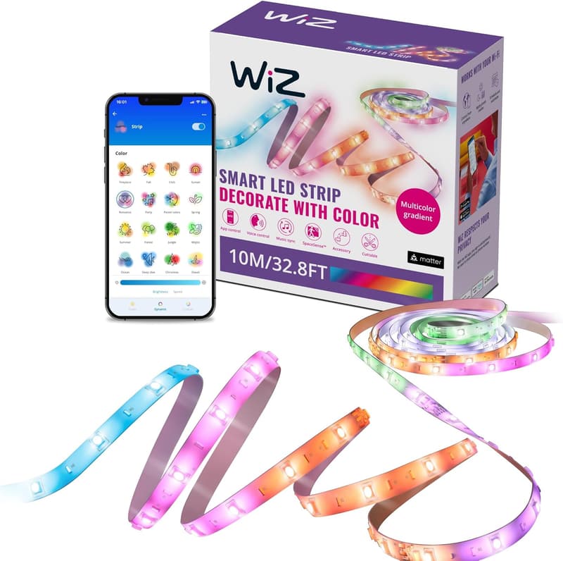 Smart Home 32.8 ft Color-Changing LED Light Strip - Voice/App Control