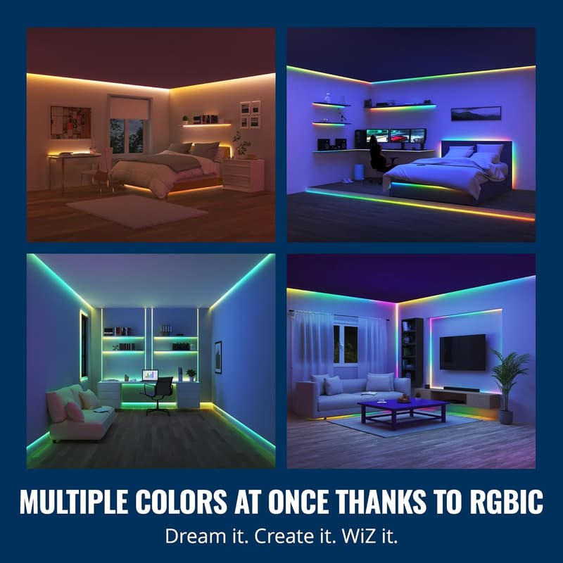 Smart Home 32.8 ft Color-Changing LED Light Strip - Voice/App Control