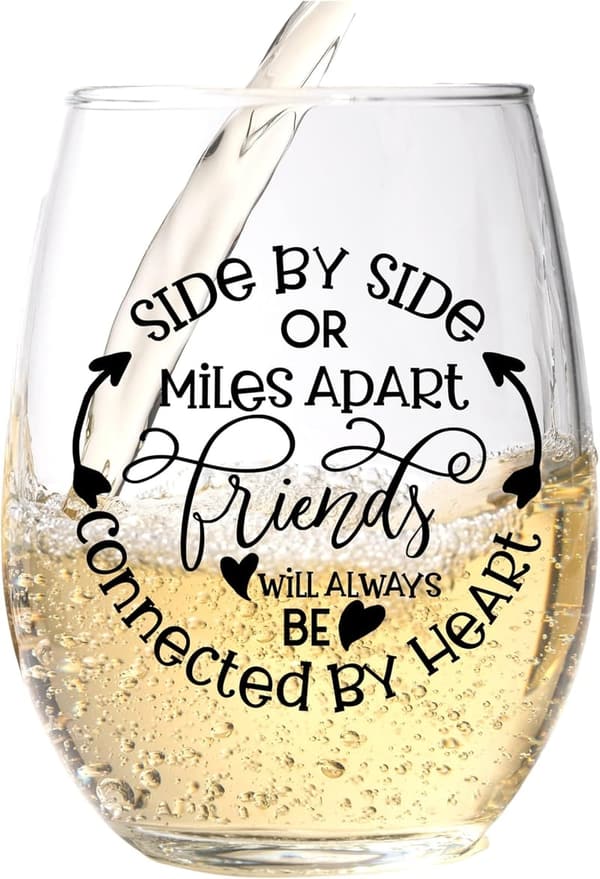 Long-Distance Friendship Wine Glass - 15 Oz, Scratch-Resistant