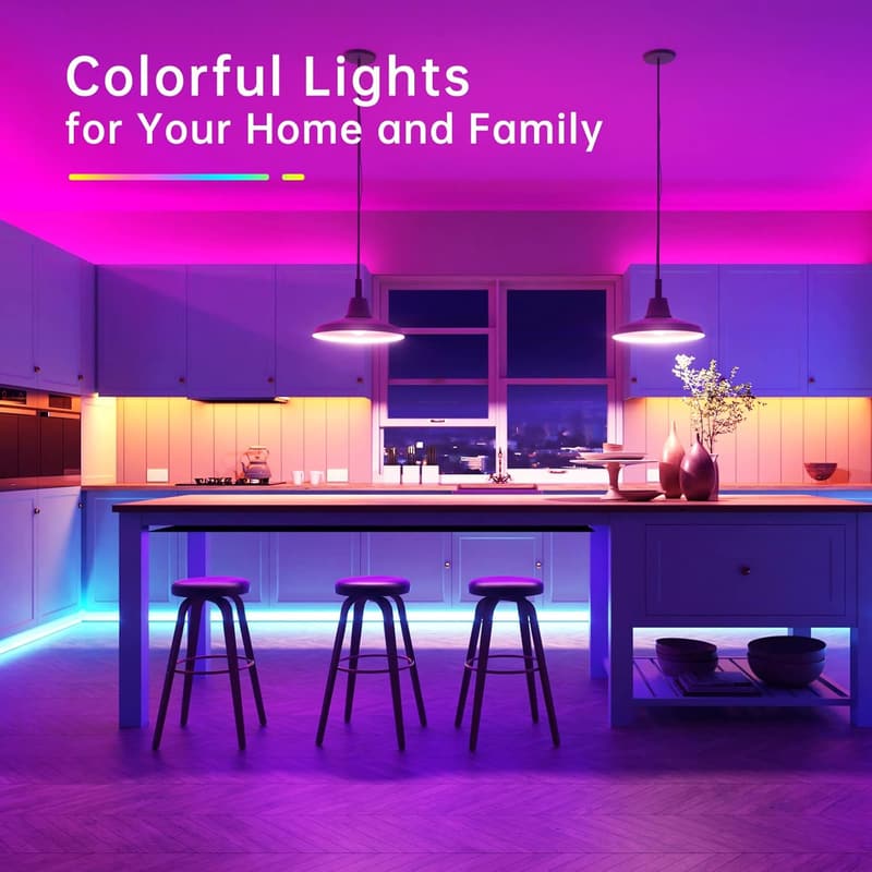 100 ft RGB LED Strip Lights with Remote for Room Decor