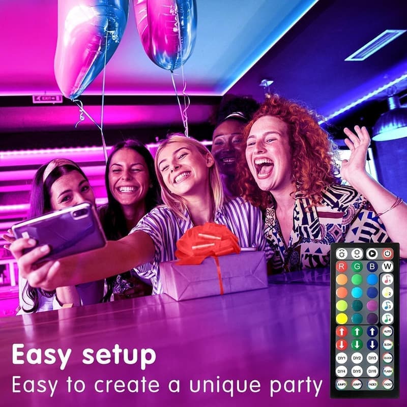 Color Changing LED Strip Lights 100ft with Remote & App Control