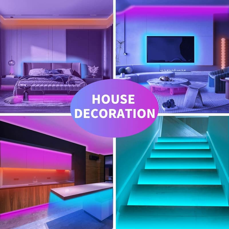 RGB Music Sync 100ft LED Strip Lights with App & Remote Control