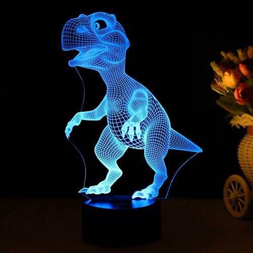 Dinosaur 3D Night Lamp for Kids - Touch USB Rechargeable, 7 Colors