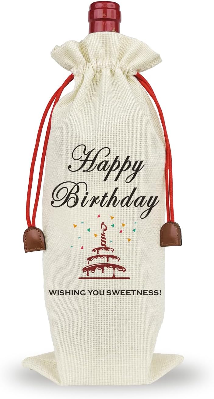 Funny Birthday Wine Bag - Champagne Gift Set with Drawstring