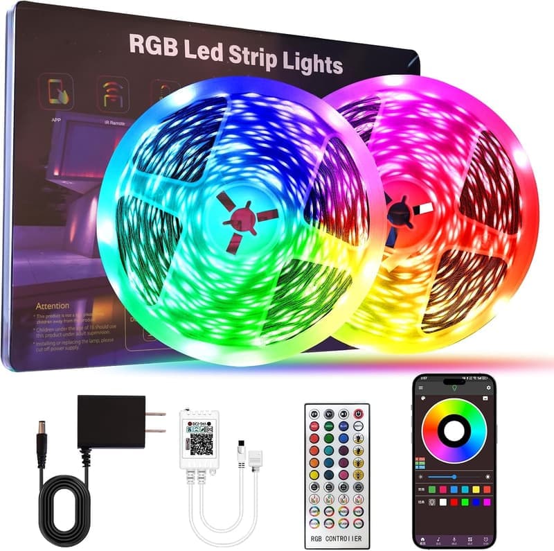 RGB LED Strip Lights with Remote - 200 FT for Room & Party Decor