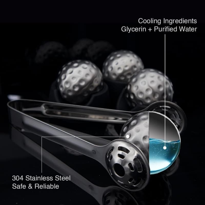 Reusable Stainless Steel Golf Ball Ice Cubes – Set of 4
