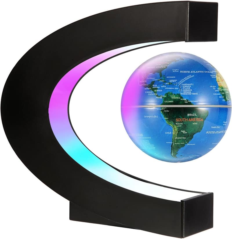 Magnetic Levitating World Map Globe with LED Display Frame