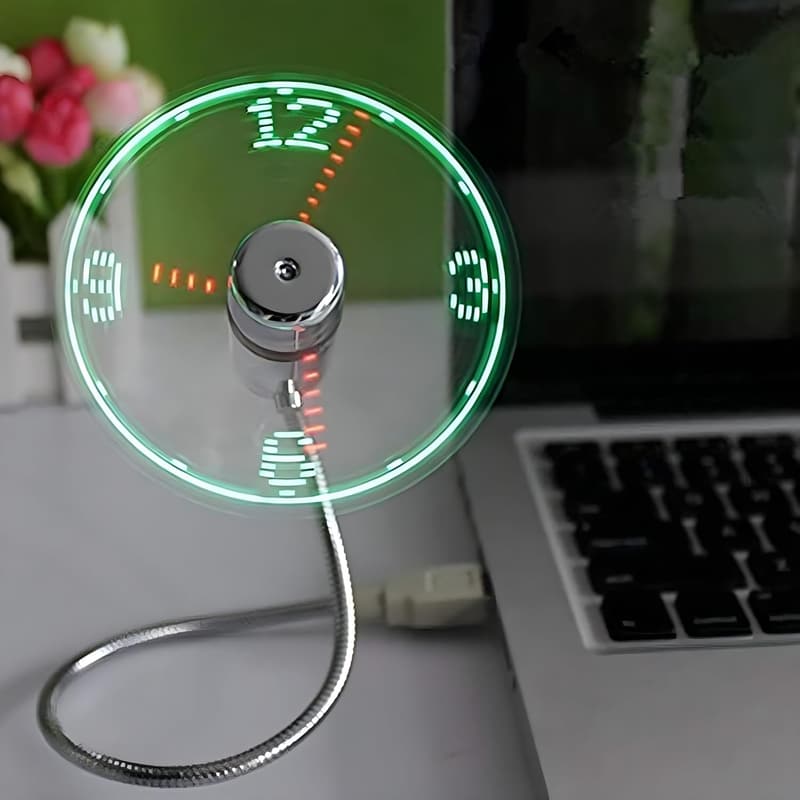 USB LED Clock Fan - Perfect Men’s Christmas Gift and Father's Day Gadget