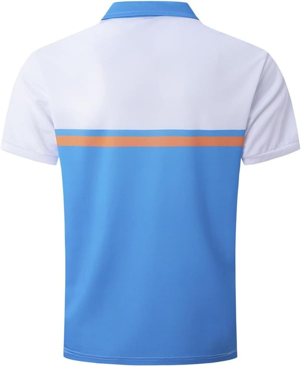 Men's Stretch Polyester Knit Polo Shirt - Short Sleeve Zipper