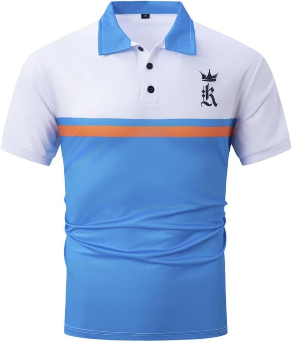 Men's Stretch Polyester Knit Polo Shirt - Short Sleeve Zipper