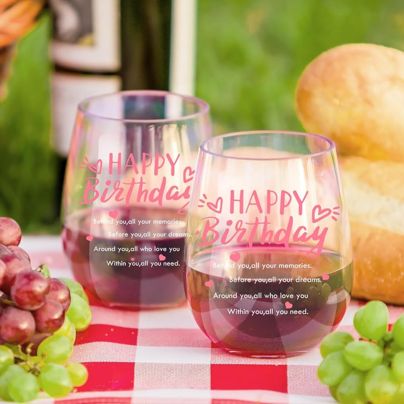 Happy Birthday Wine Glasses for Women - Unique Gift Ideas