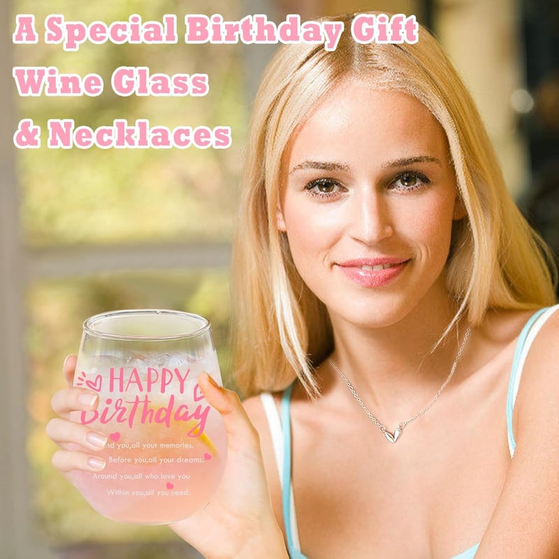 Happy Birthday Wine Glasses for Women - Unique Gift Ideas