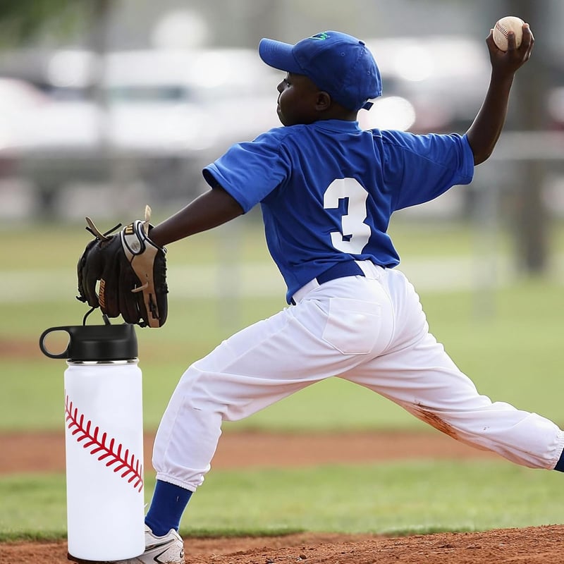 Baseball Gift Set for Boys 8-14: Water Bottle & 100 Stickers