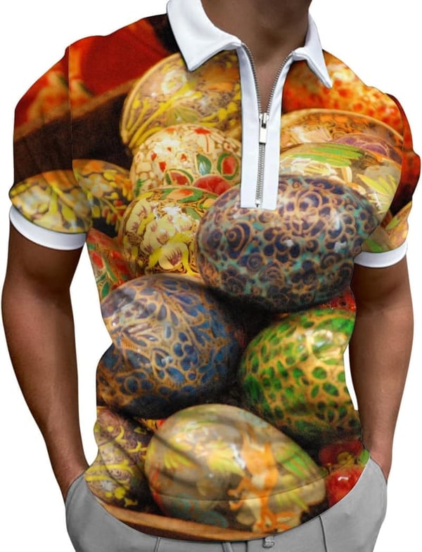 Personalized Men's Polka Dot Sports Shirt - Moisture Wicking